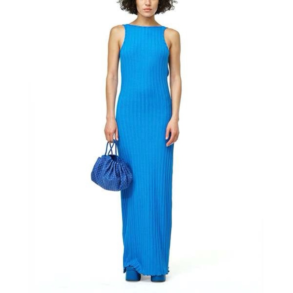 Simon Miller Ribbed Maxi Dress in Bright Blue